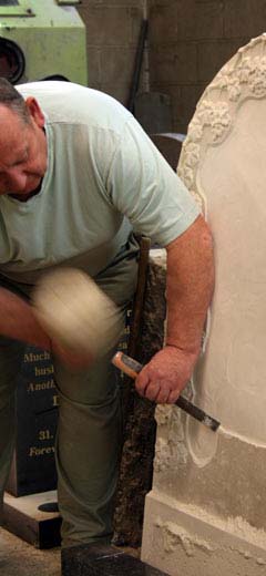 Stonemason at work